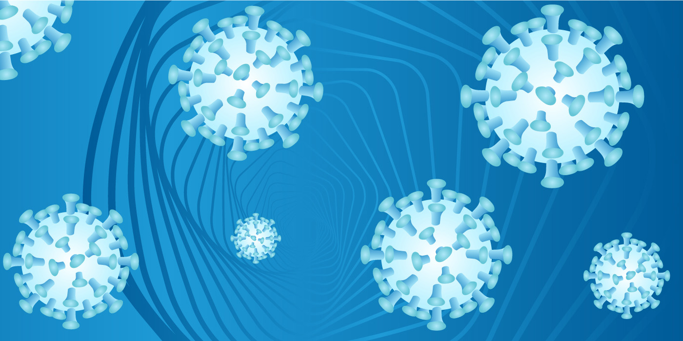 Coronavirus Blue Covid-19 Background Illustration with Corona Virus